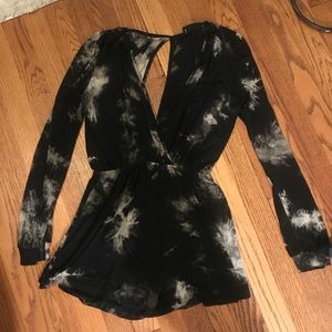 Black Tye dye long sleeved romper